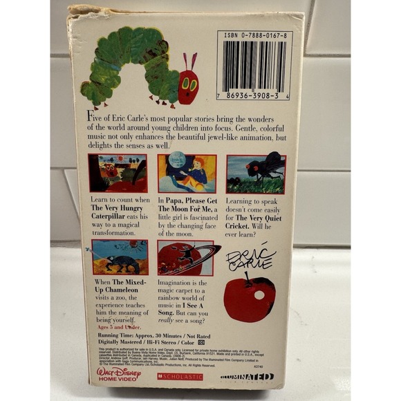 RARE The Very Hungry Caterpillar And Other Stories (VHS, 1995) Disney VERY GOOD! - Picture 2 of 3